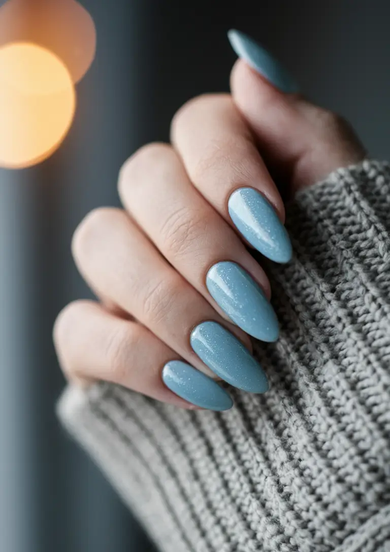 autumn nails designs 2025 Frosted Sky Calm
