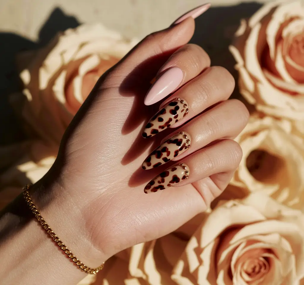 autumn nails designs 2025 Leopard Luxe