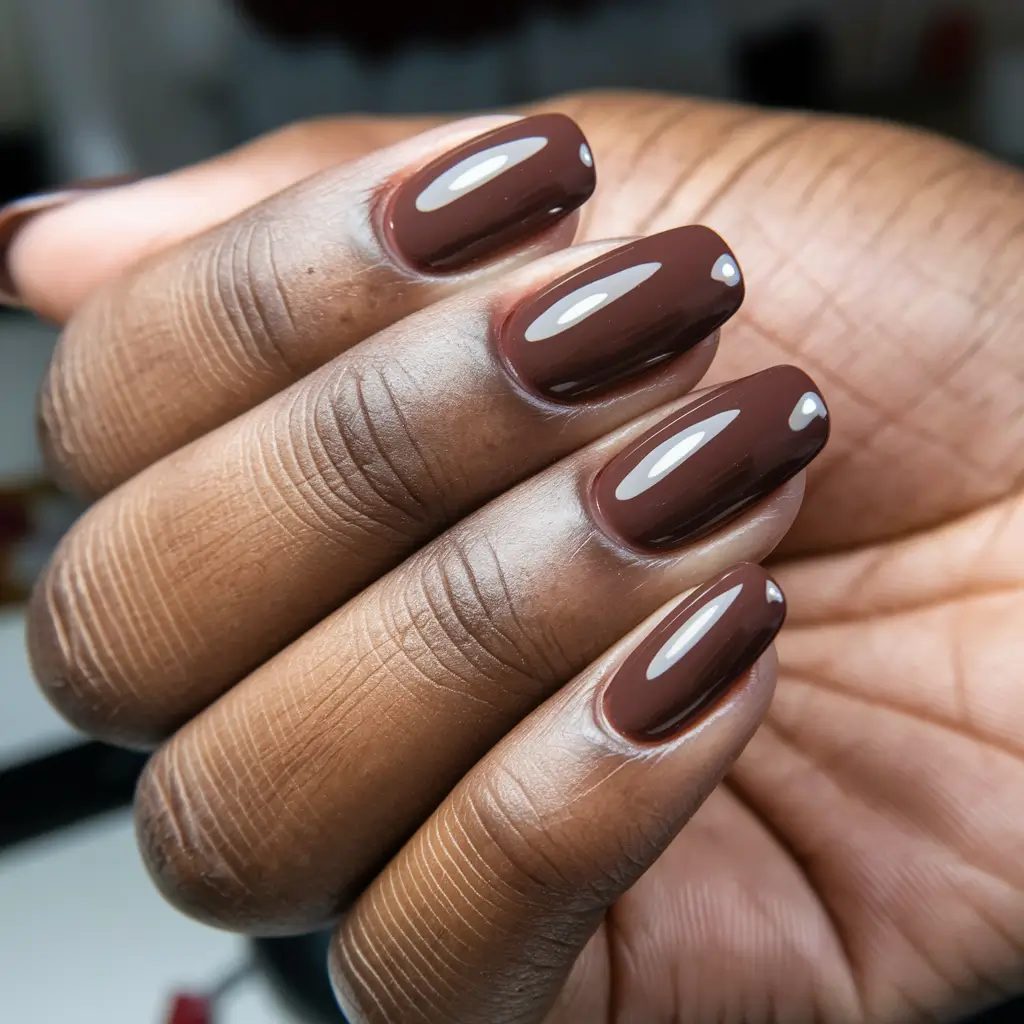 brown fall nails 2025 Deep Cocoa Classics