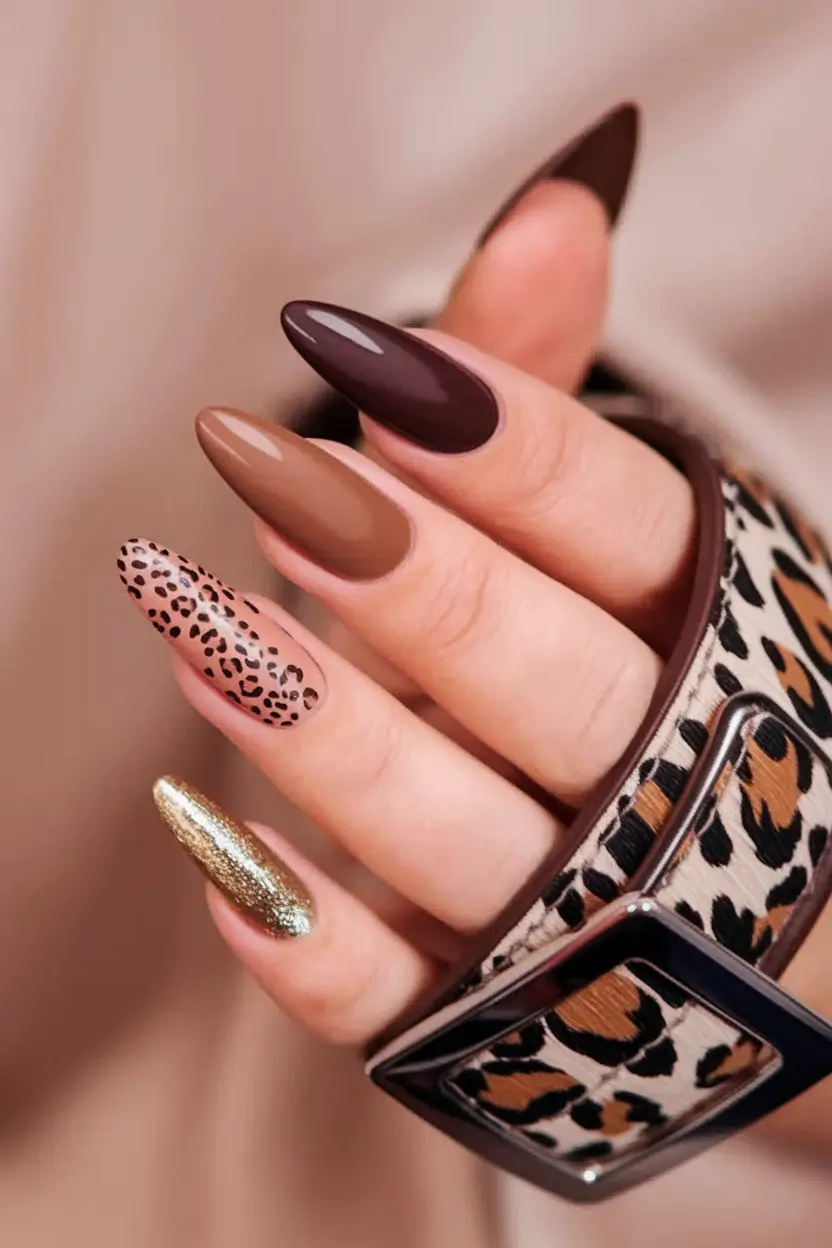 brown fall nails 2025 Wild Chocolate Glam
