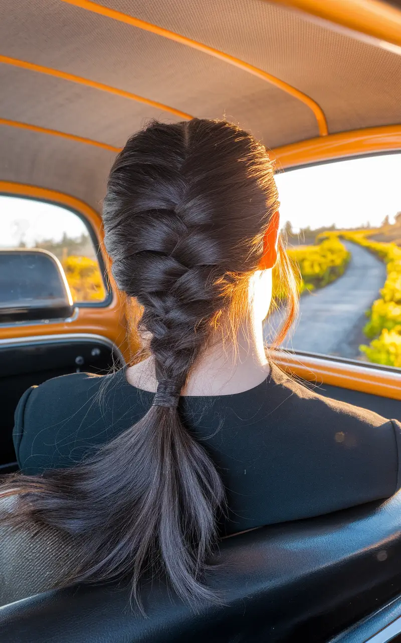 easy fall hairstyles ideas 2025 Relaxed French Braid Ponytail