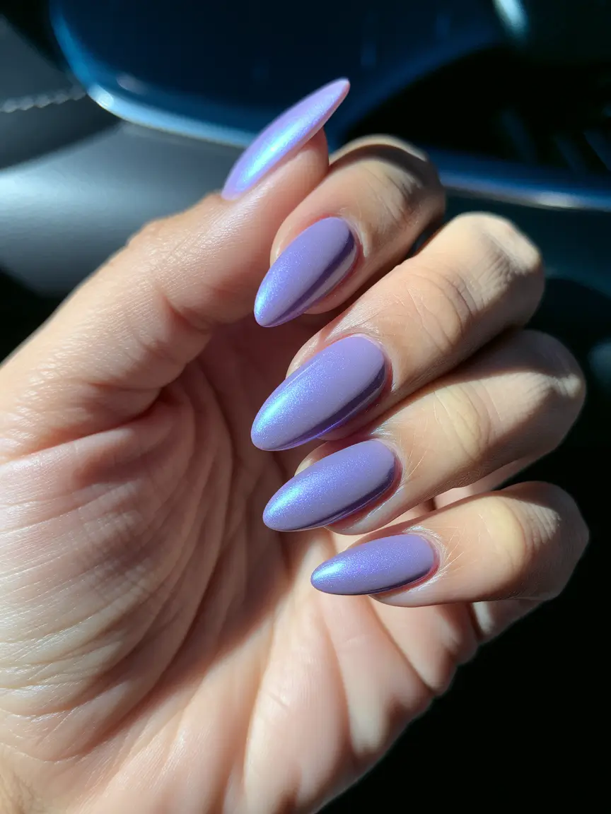 nail color for women over 50 Iridescent Lilac Shine