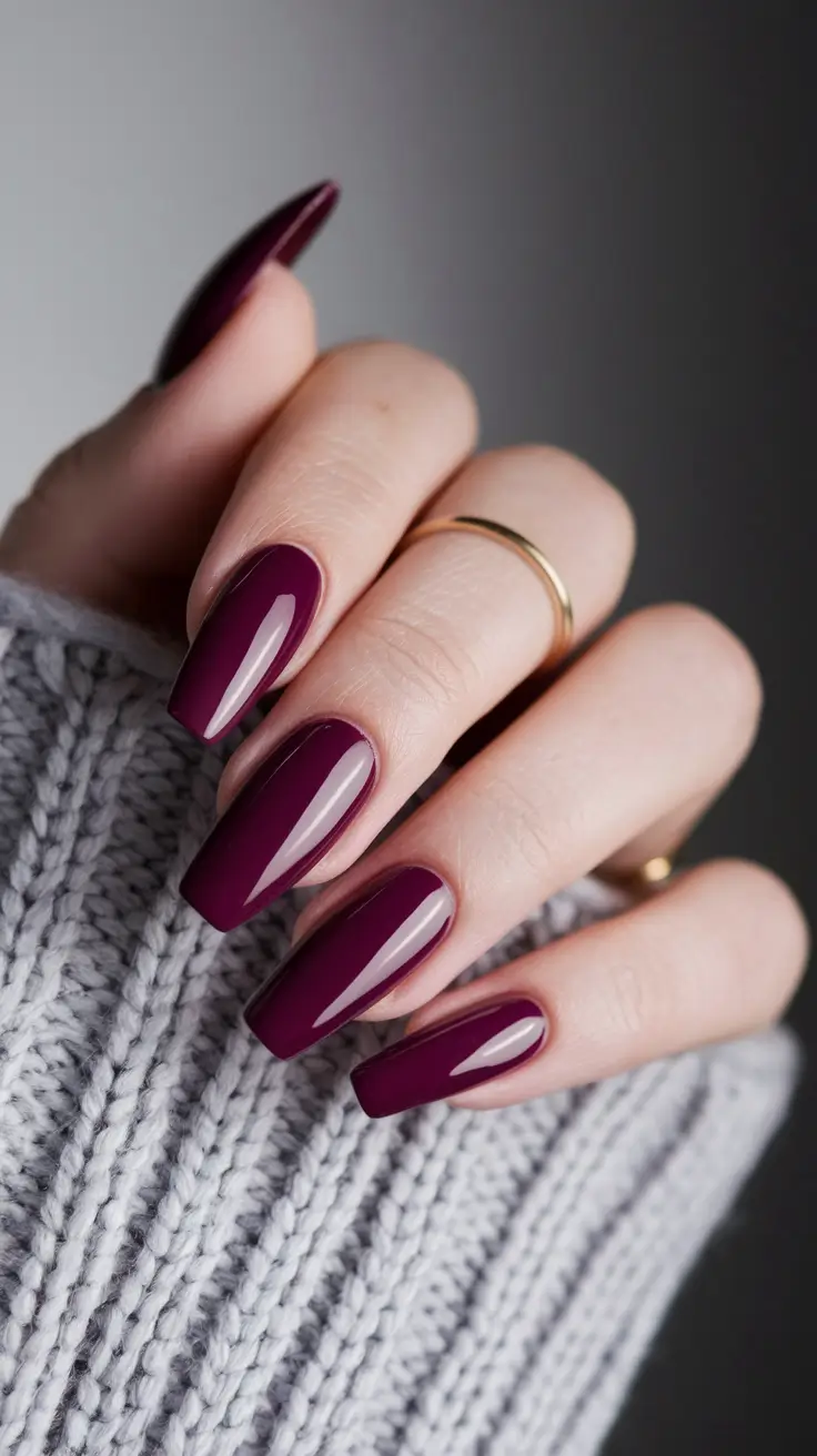 nail color for women over 50 Deep Plum Sophistication