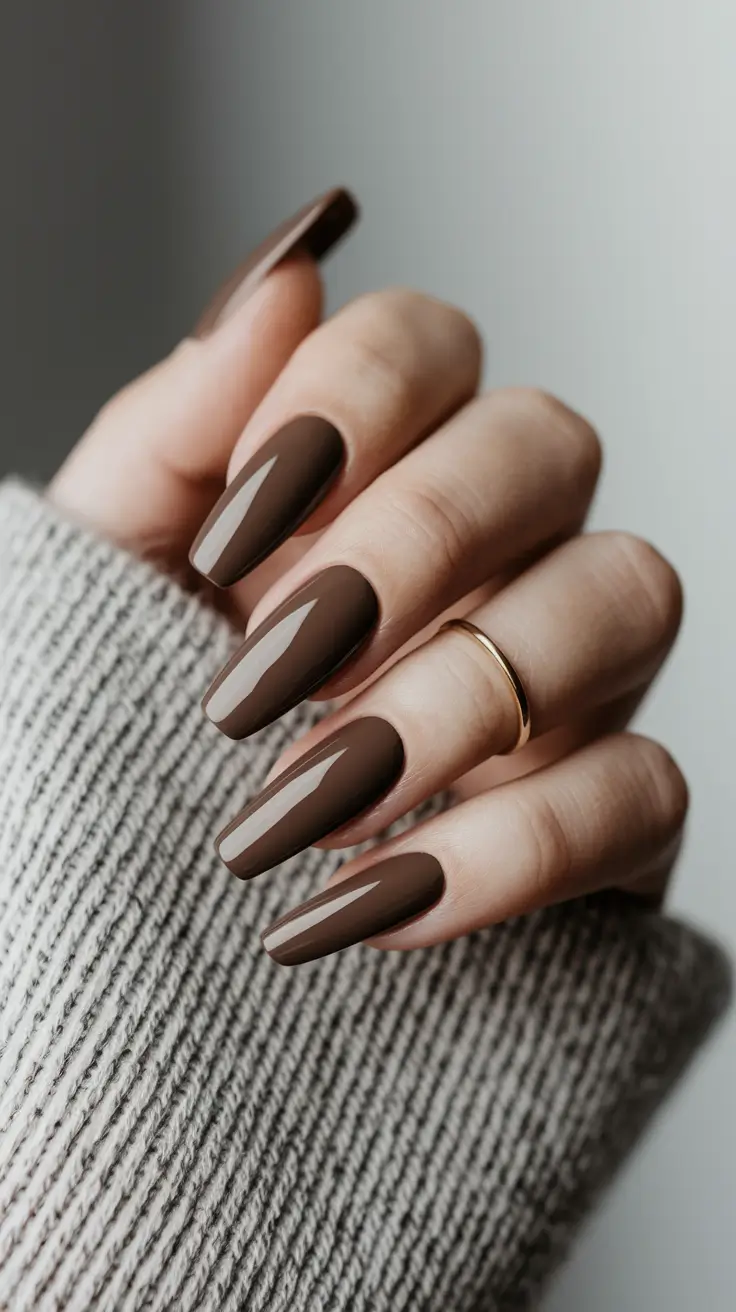 nail color for women over 50 Chocolate Brown Classic