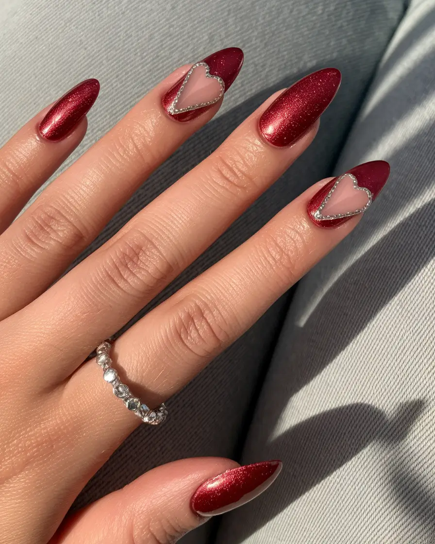 nail color for women over 50 Romantic Red Hearts