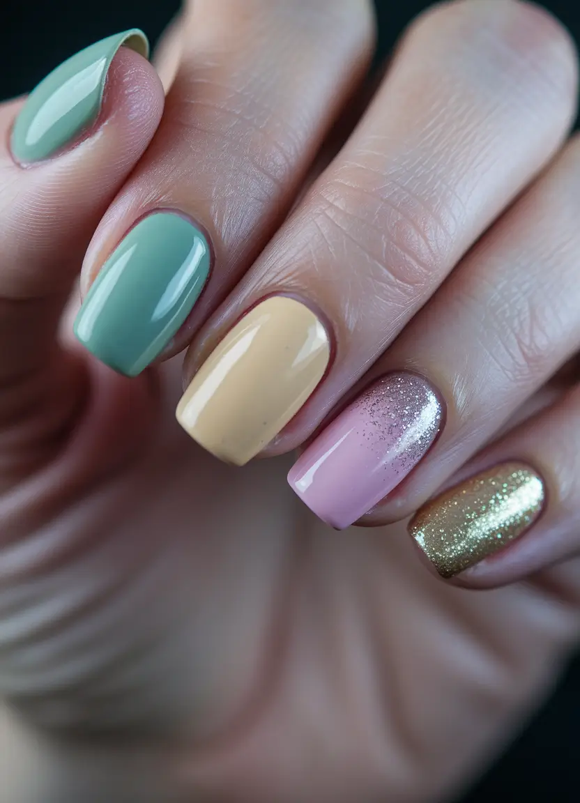 Fall Nail Color Ideas for Women Over 60 Soft Pastels with a Golden Twist