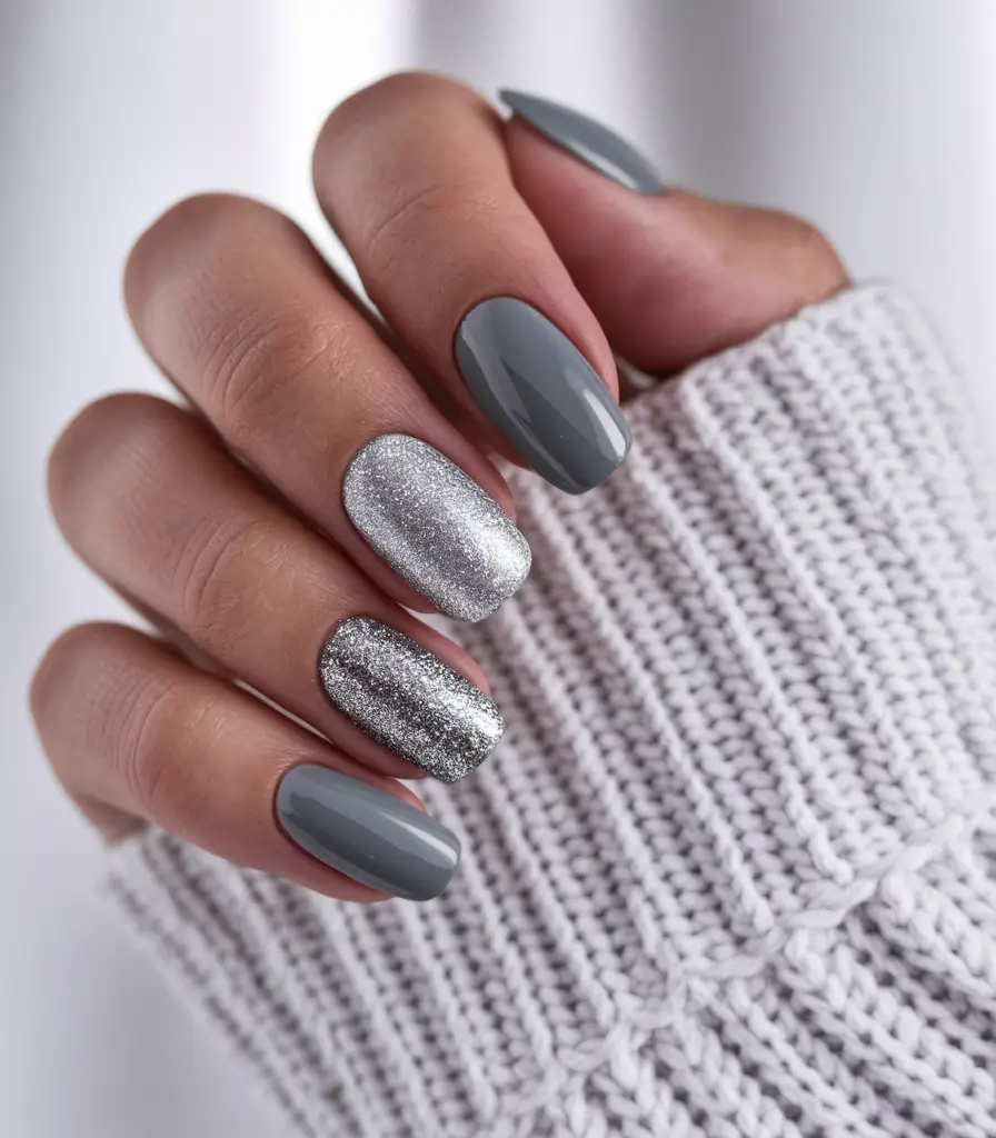 Fall Nail Color Ideas for Women Over 60 Silver and Grey Elegance