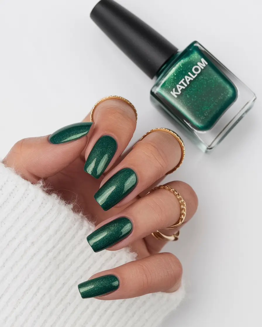 Fall Nail Color Ideas for Women Over 60 Emerald Green Sophistication