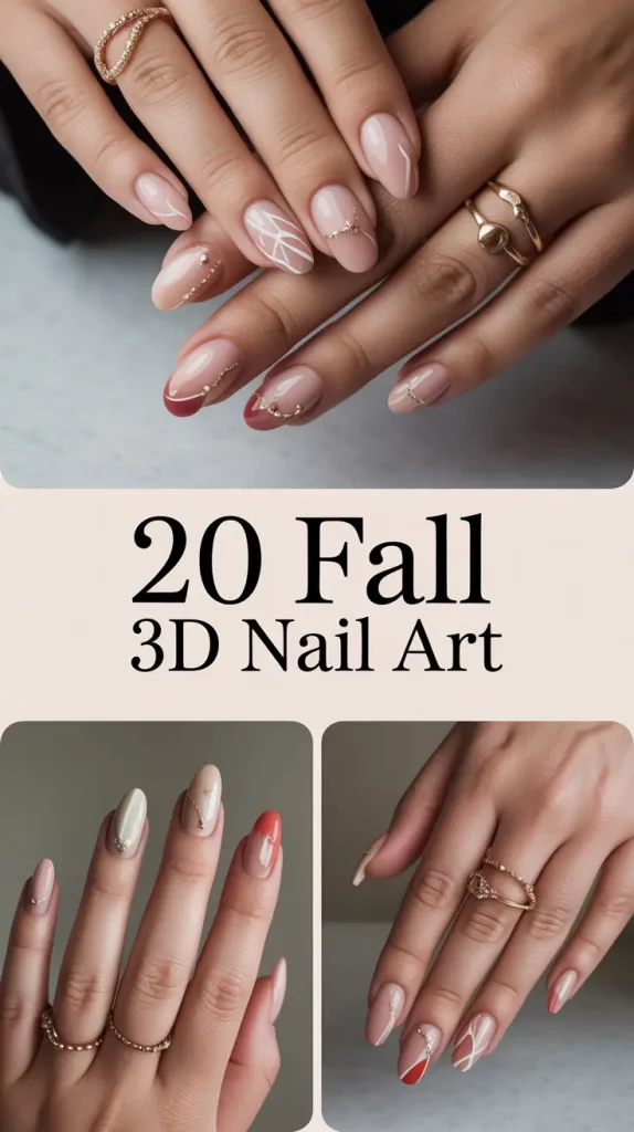 Fall 3D Nail Art 2025: Stunning Designs with Leaves and Gel for Chic Autumn Nails
