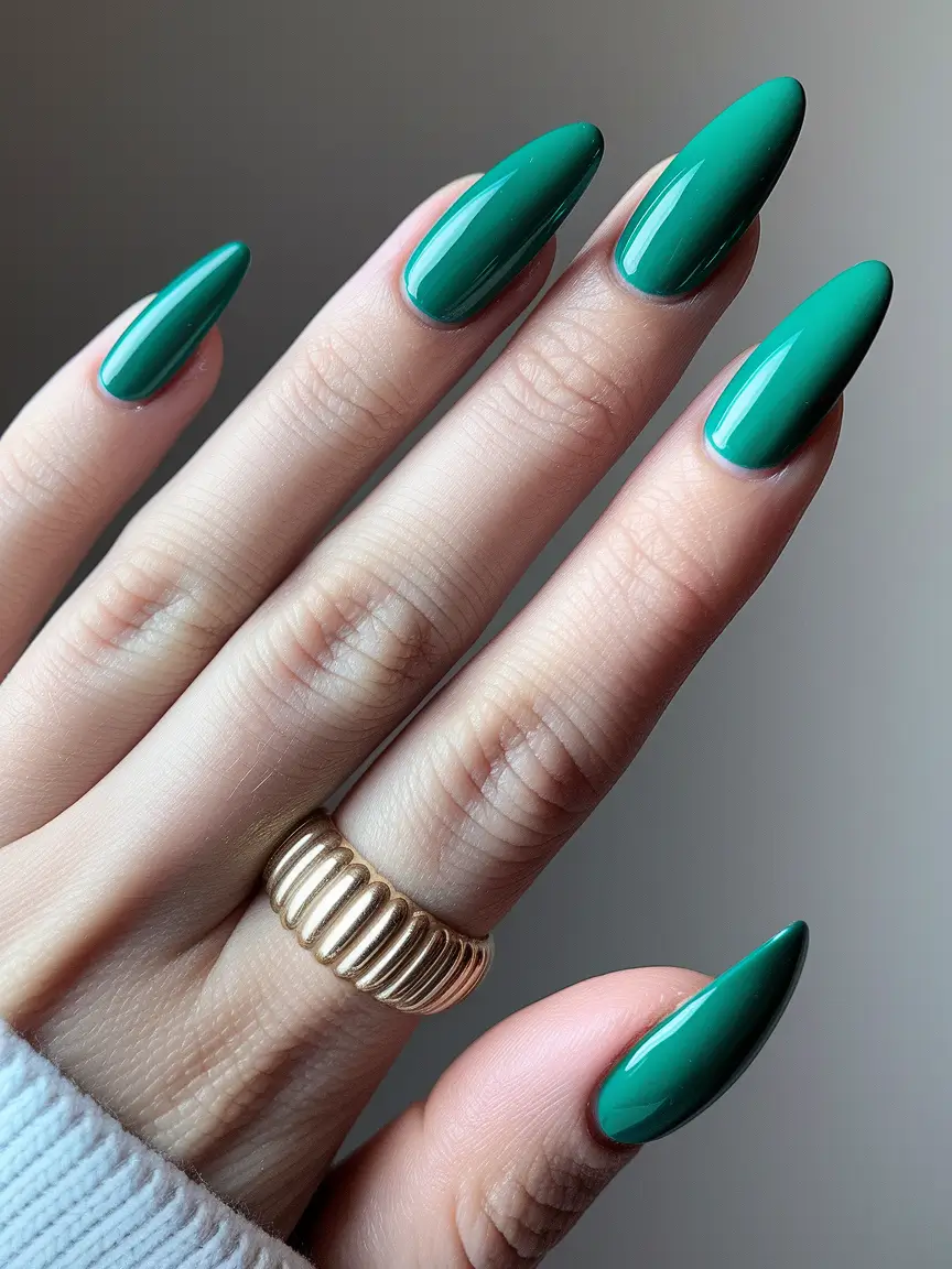 fall almond nails 2025 Evergreen Power Statement