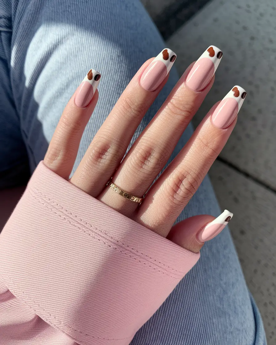 fall ballerina nails 2025 Playful French with a Twist