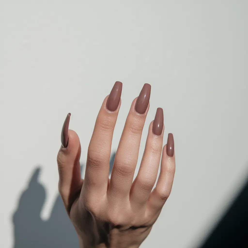 fall ballerina nails 2025 Mocha Simplicity