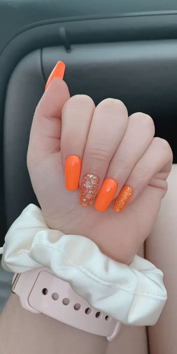 fall ballerina nails 2025 Pumpkin Glow