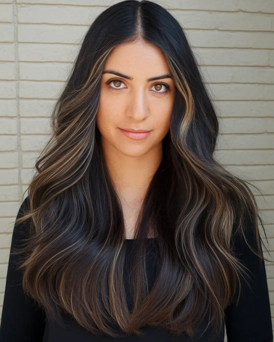 Fall brown hair color ideas 2025 Classic Dark Brunette with Subtle Lowlights