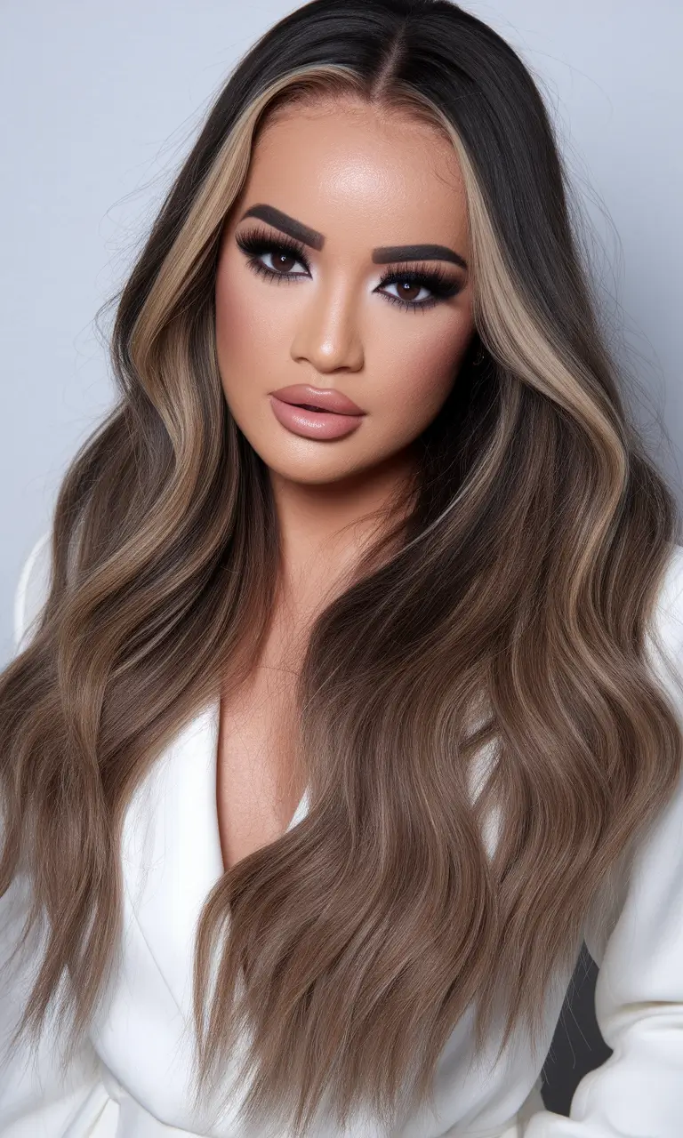 Fall brown hair color ideas 2025 Smoky Ash Brunette with Dimensional Highlights