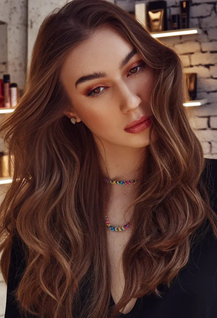Fall brown hair color ideas 2025 Warm Cinnamon Brown with Subtle Balayage