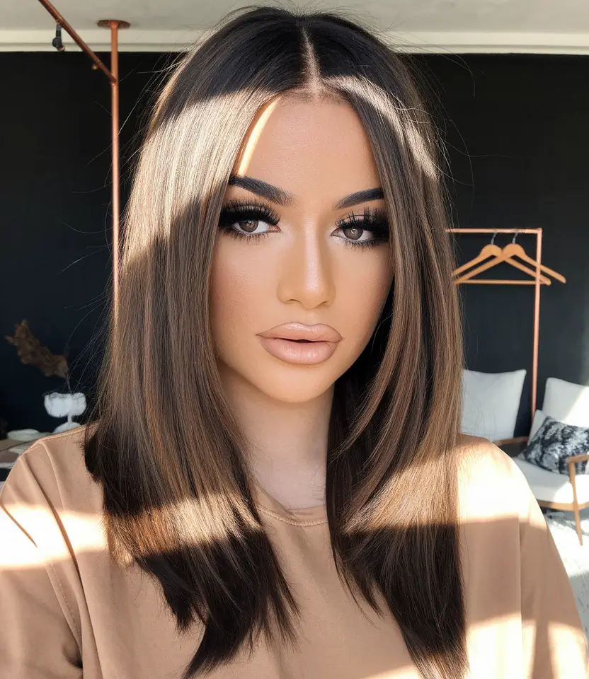 fall brunette hair color balayage medium Chic and Sleek: The Precision Cut with Shine