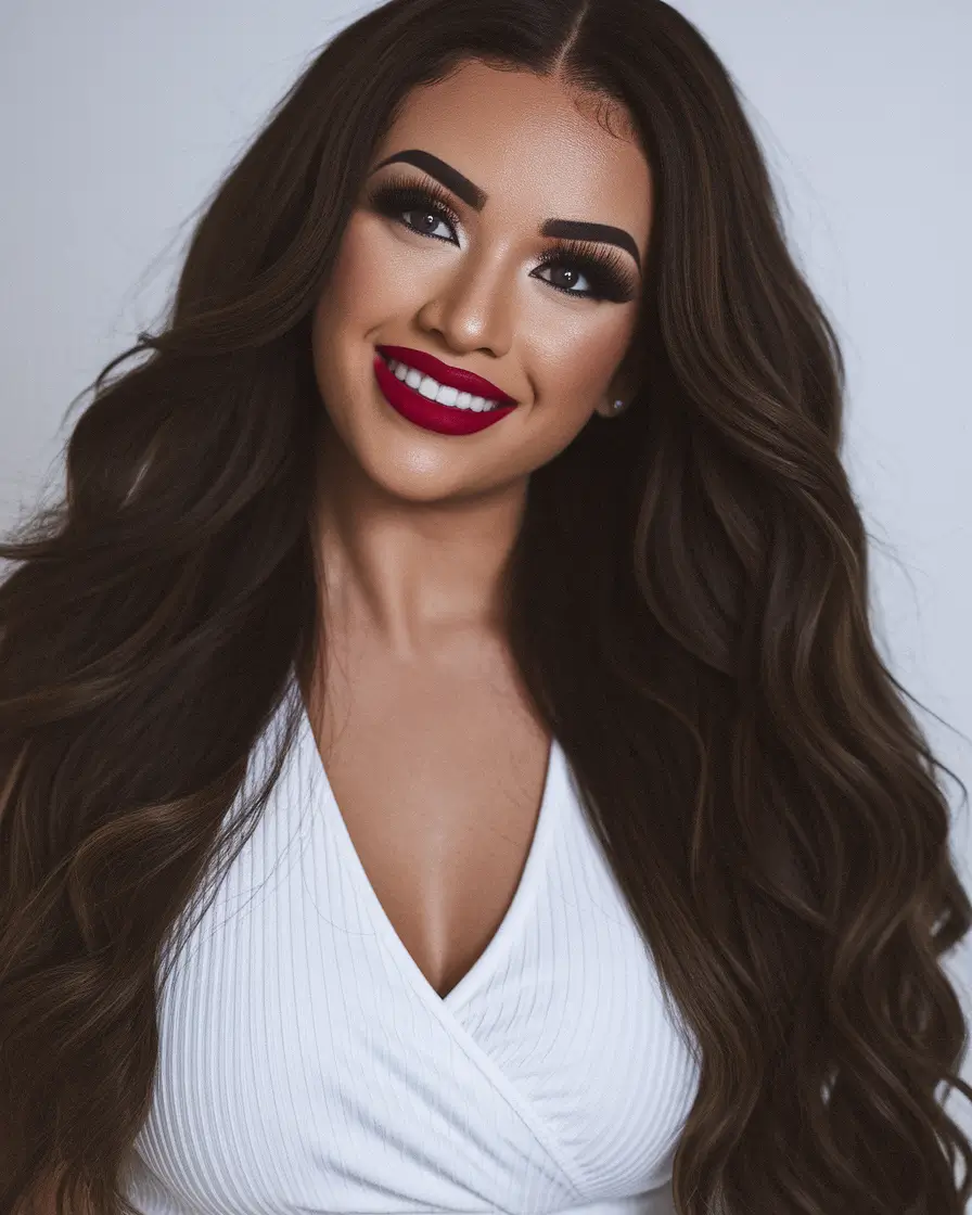 fall brunette hair color 2025 Old-Hollywood Glam with a Deep Brunette Twist