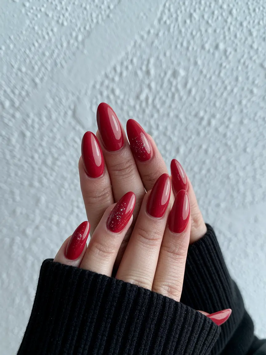 fall color nails 2025 Classic Crimson Allure