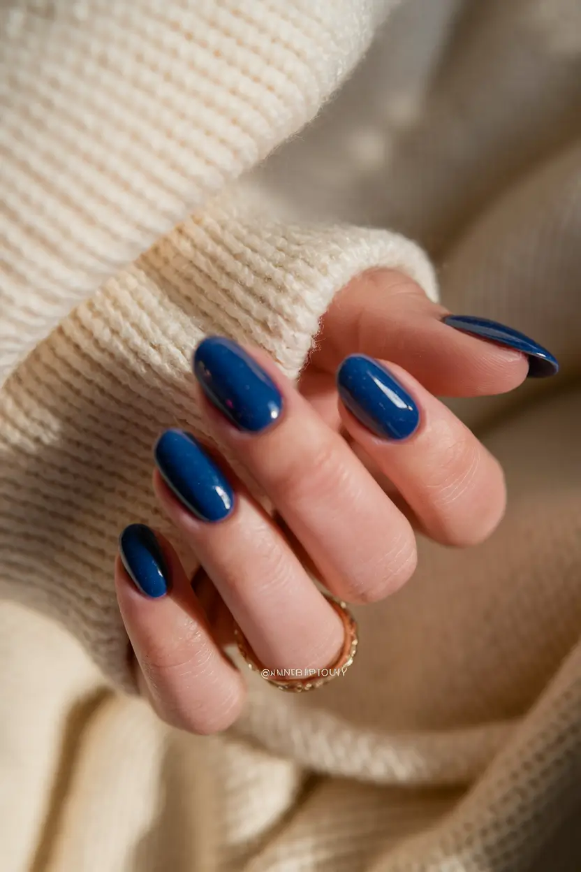 fall color nails gel Deep Ocean Shine