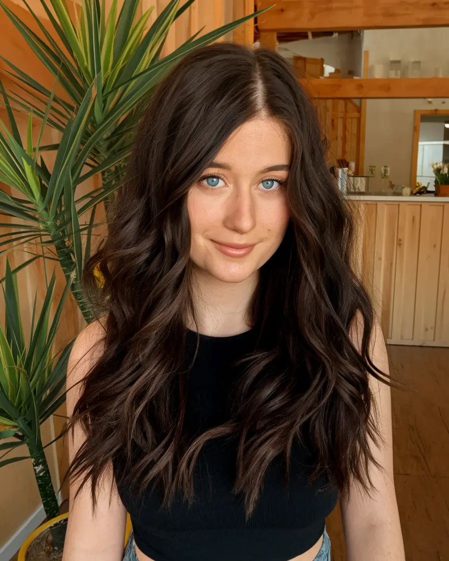 fall hair color black hair Espresso Layers for Dimensional Brunette Vibes