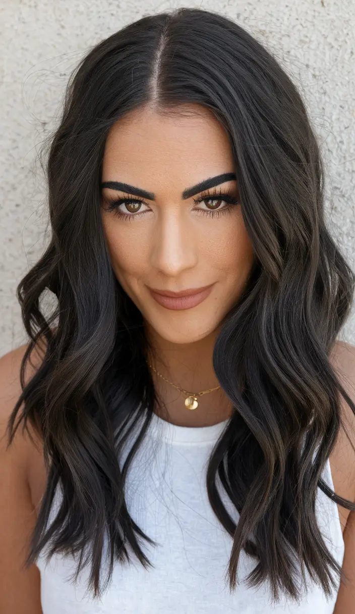fall and winter hair color ideas for black women Subtle Ashy Balayage with Loose Volume Waves
