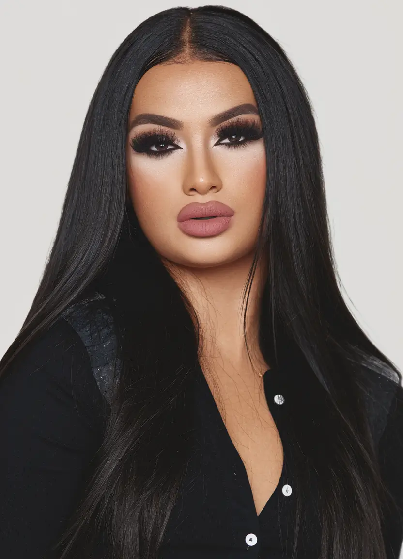 fall pixie hair color black women Pin-Straight with High Drama Volume