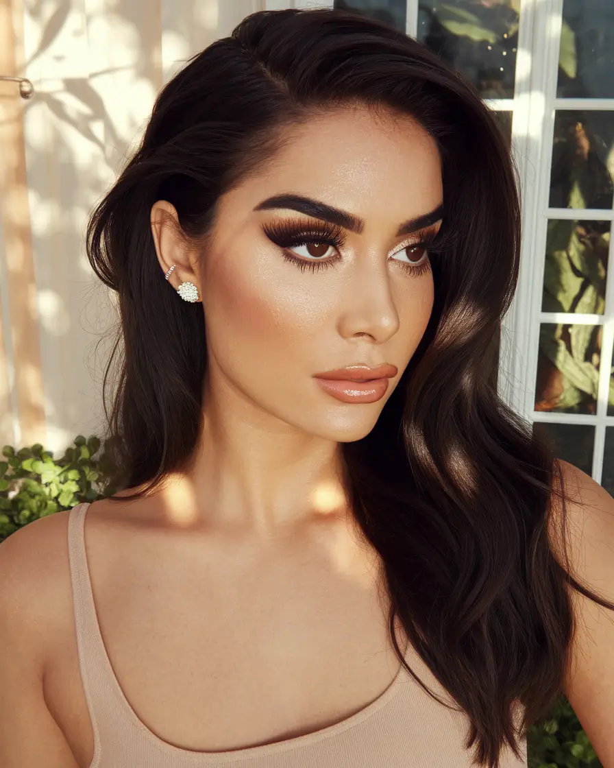 fall inspired hair color for black women Glamorous S-Waves with Deep Mahogany Luster