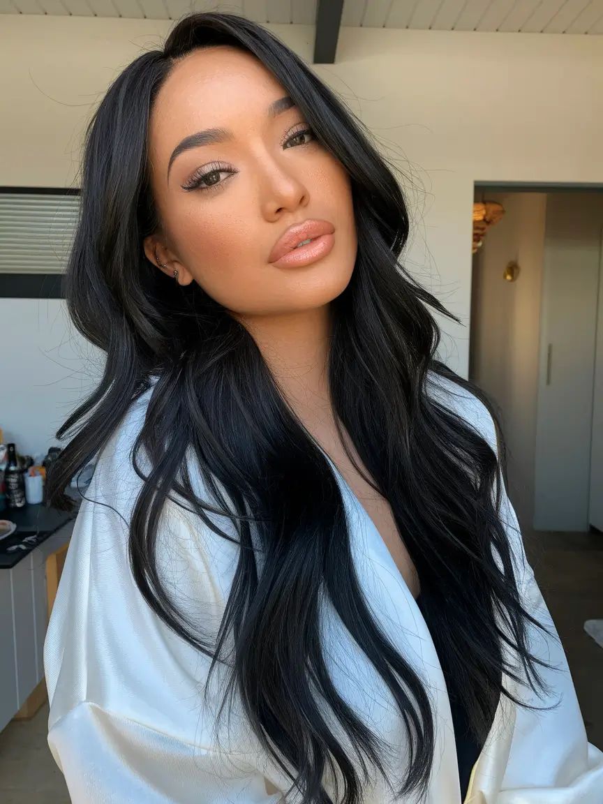 fall color hair ideas for black women natural Long, Flowing Waves with Deep Dimension