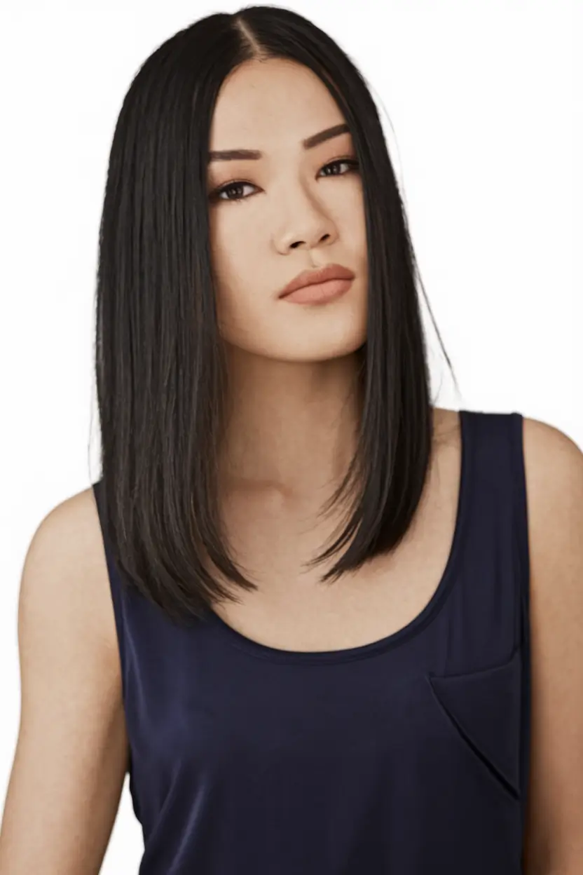fall and winter hair color ideas for black women Perfectly Clean Mid-Length Blunt Cut