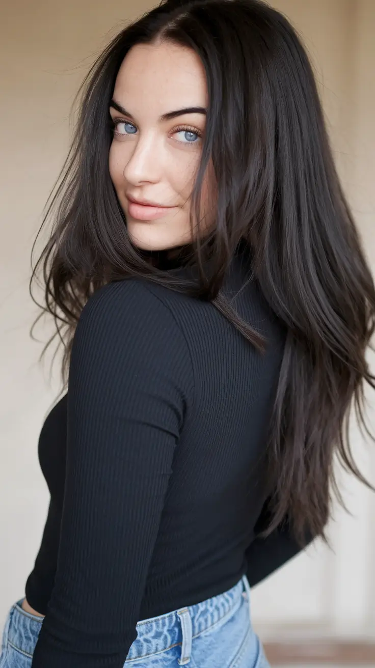 fall hair color for black hair dark brown eyes Carefree Layers for a Cozy Fall Vibe