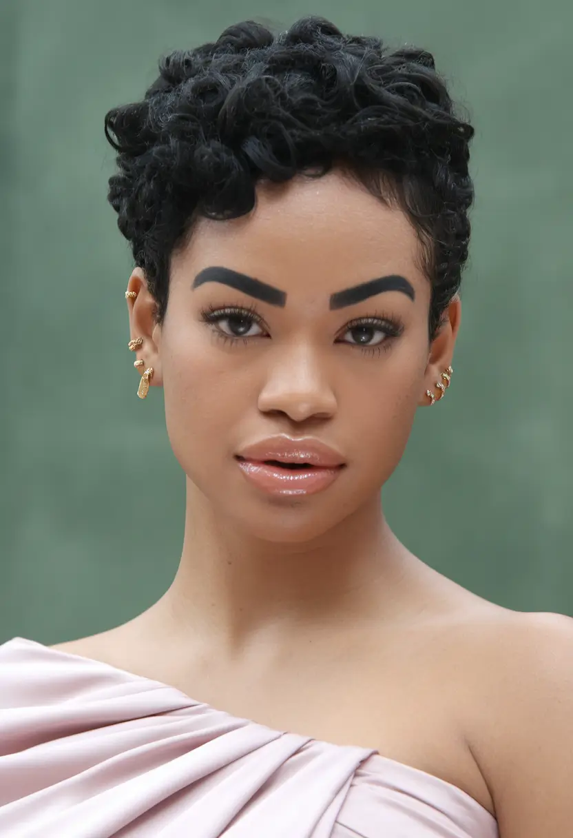 fall hairstyle black women Romantic Finger Coil Pixie
