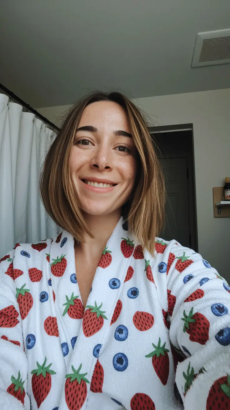 fall hairstyle for medium hair 2025 Easy-Cut Lob with Natural Texture
