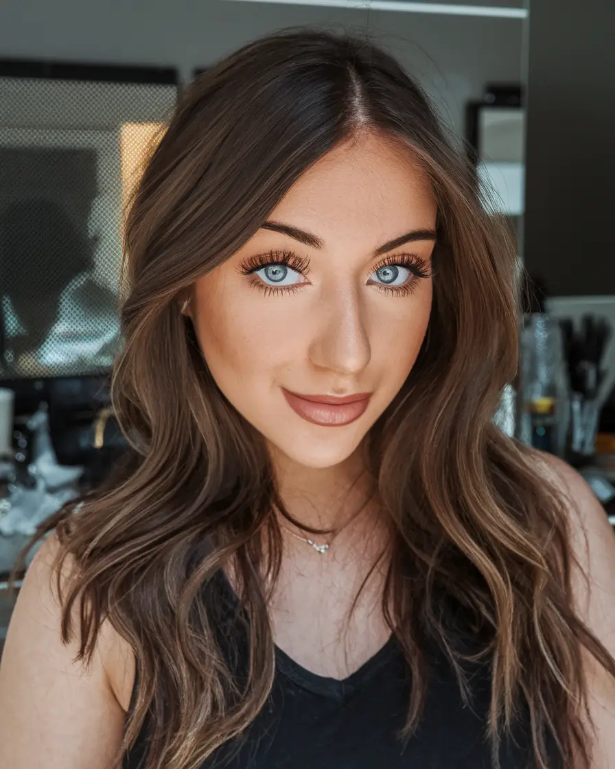fall hairstyles and colors ideas 2025 Soft Brunette with Natural Shine