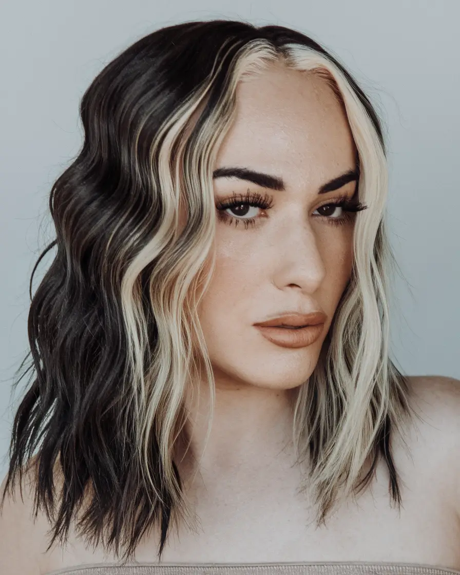 fall hairstyles and colors ideas 2025 High-Contrast Two-Tone
