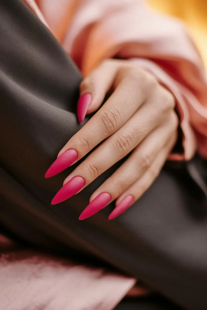 fall manicure ideas 2025 Velvety Magenta Almond
