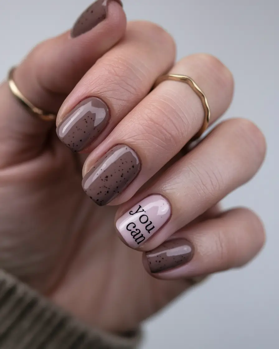 fall manicure ideas 2025 Soft Brown Confidence