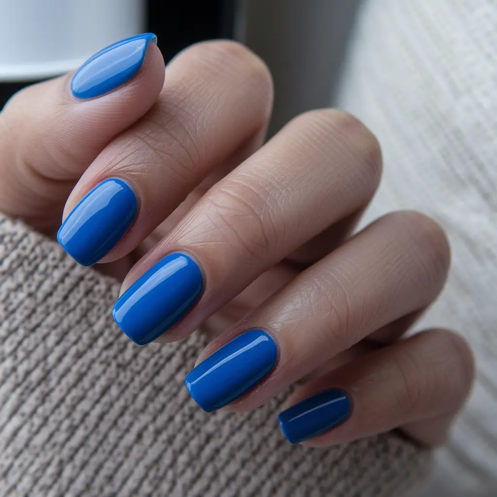 fall manicure ideas 2025 Royal Blue Simplicity