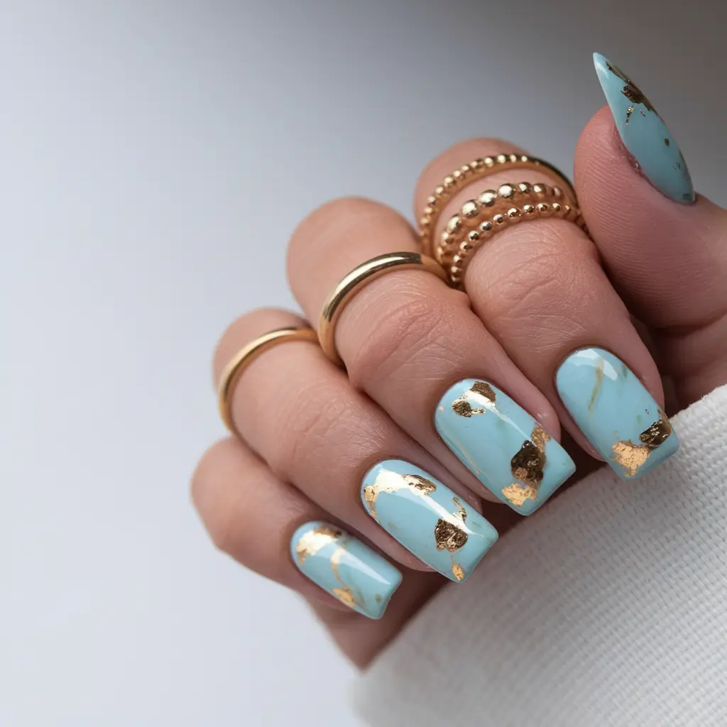 fall manicure ideas 2025 Blue Marble Luxe