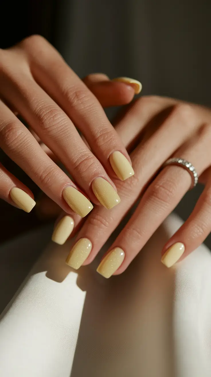 fall manicure ideas 2025 Buttery Cream Glow