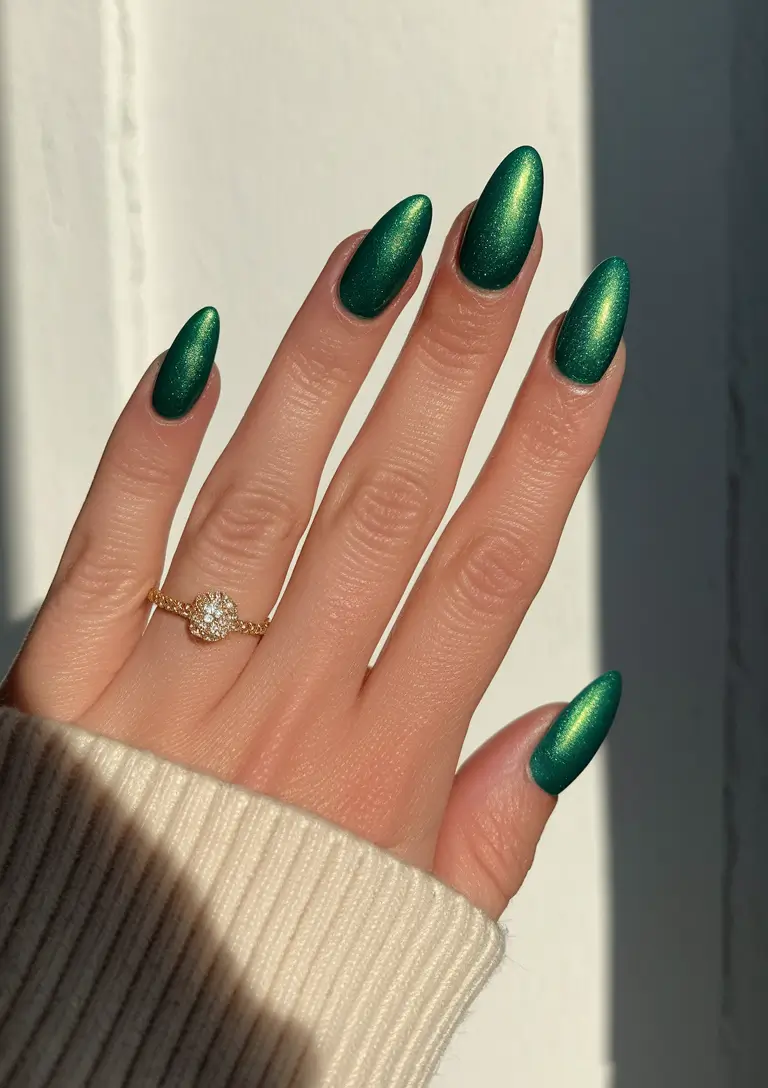fall nail colors fair skin Velvet Green Glow