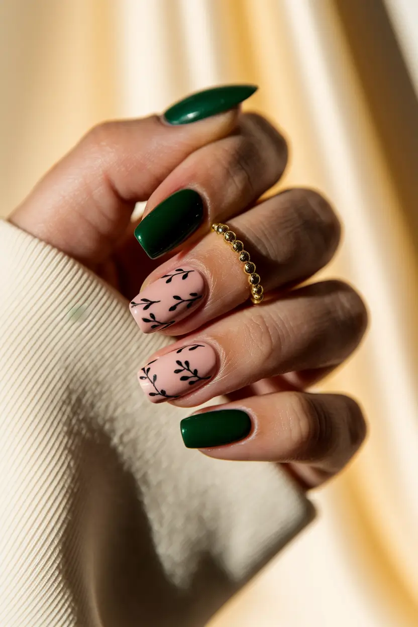 fall nail colors medium skin Emerald and Branch Art