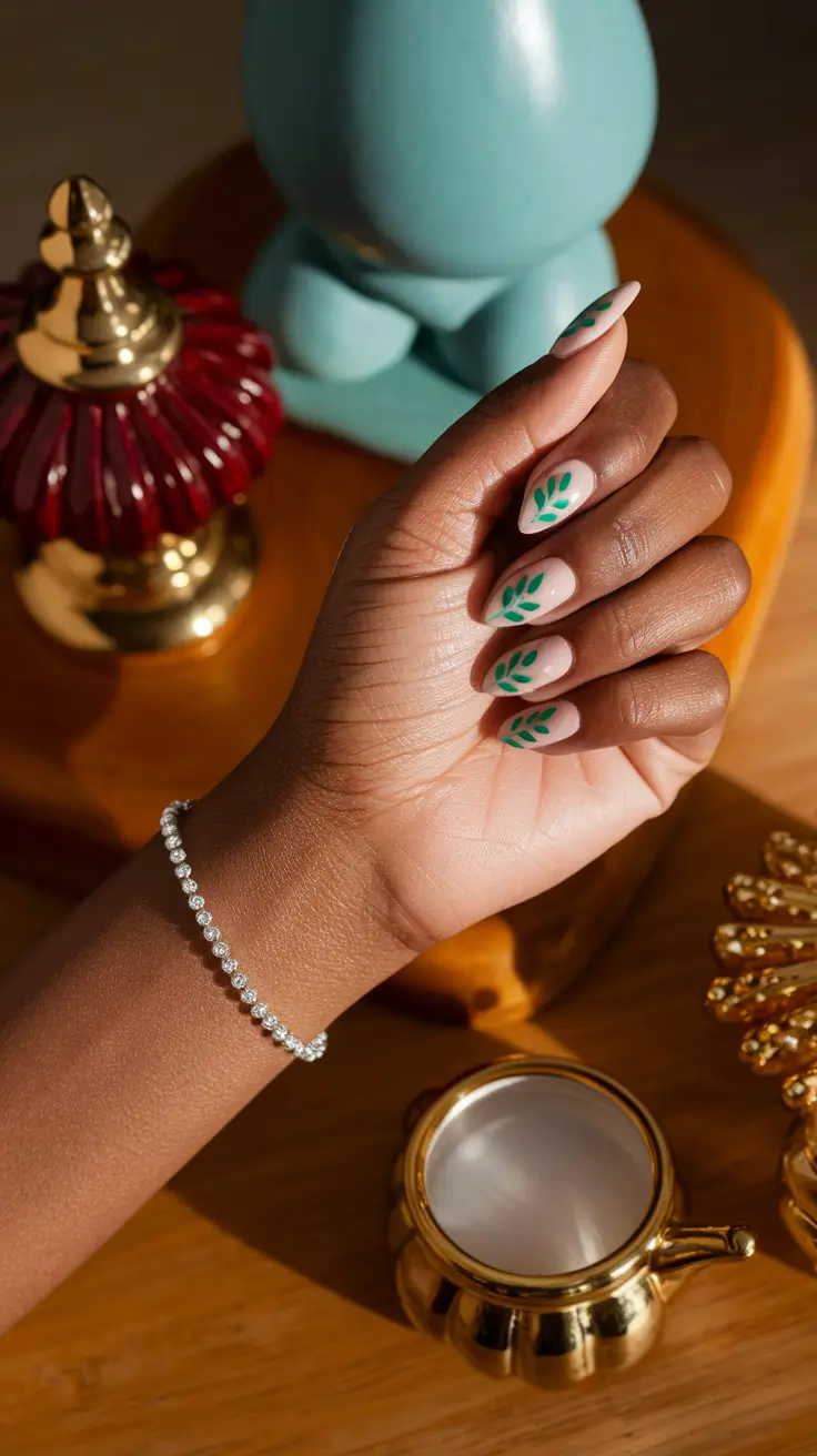 fall nail colors medium skin Minimal Leafy Art