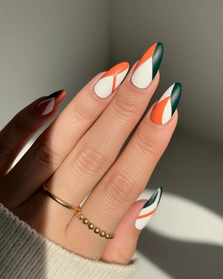 fall nails art ideas Geometric Fall Color Play