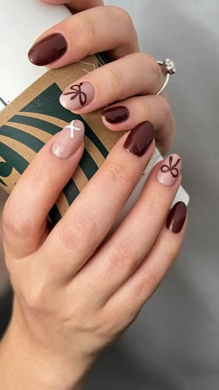 fall nails art ideas Gift Wrap Glam
