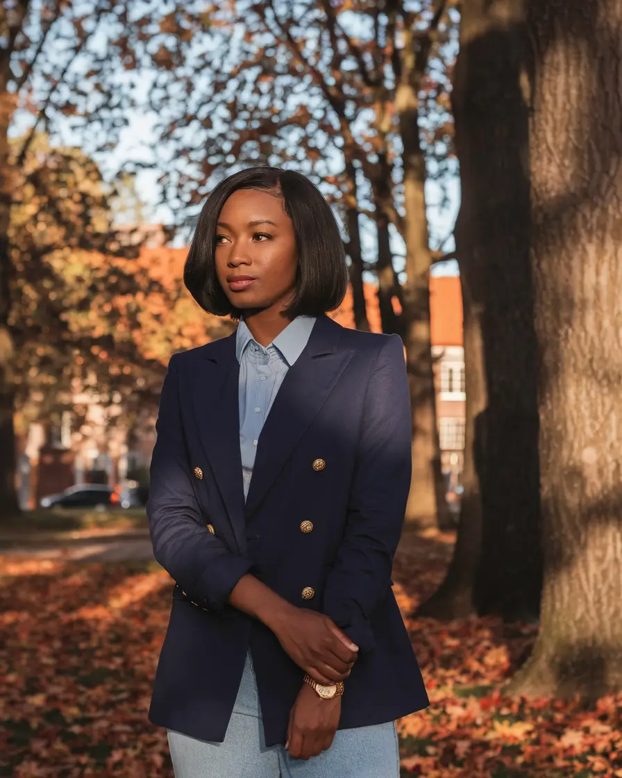 fall outfits black women school Preppy Polish in Autumn Blues