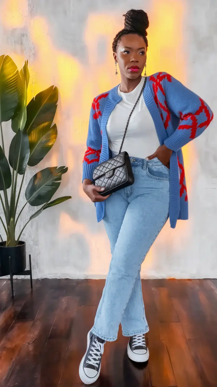 fall outfits black women streetwear Cool Girl Comfort in Cardigan Layers