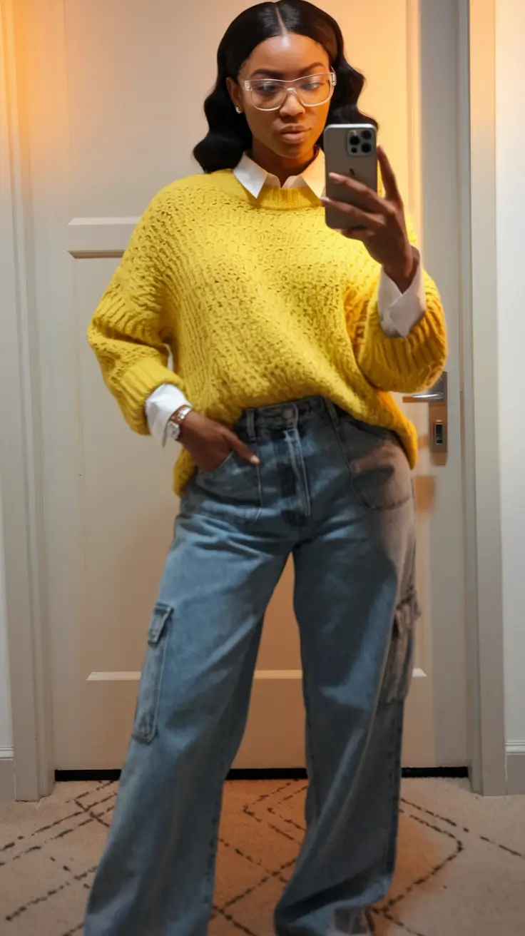 fall outfits black women casual Bright Knit Energy for Chill Days