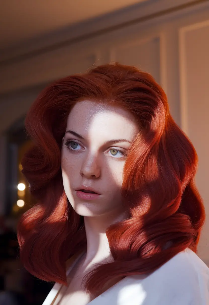 fall red hair color classic chestnut waves for natural radiance