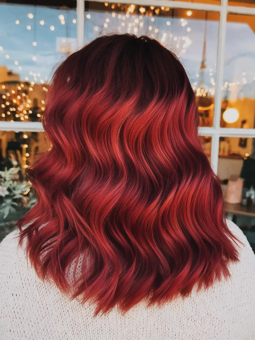 fall red hair color Candy Apple Waves with Energy